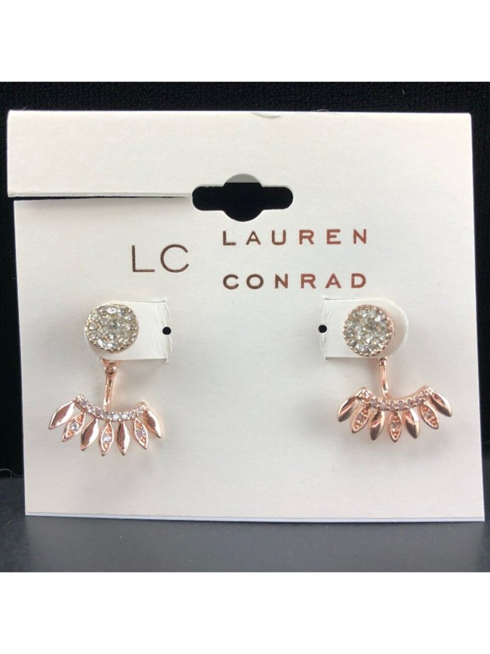 LC Lauren Conrad Earrings Copper-Tone & Silver Glitter Ear Jackets